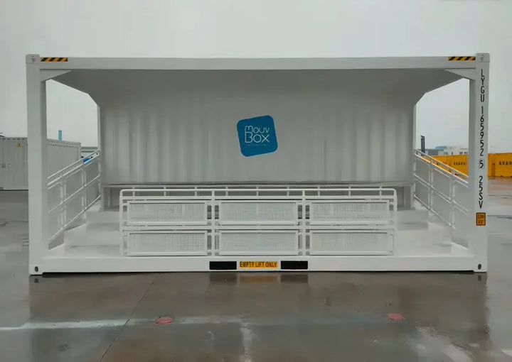 Stand de Contenedores Escalonados de 20 Pies
