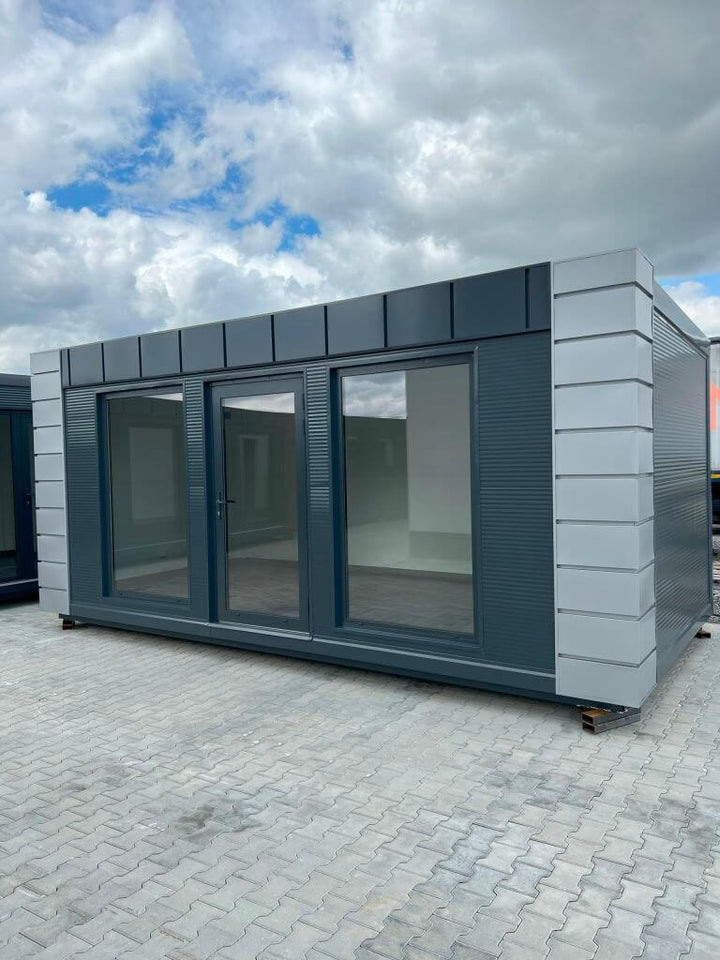 CONTENEDOR DE TIENDA/SALA DE VENTAS/DE OFICINA TIPO CASA DE JARDÍN "LINZ"